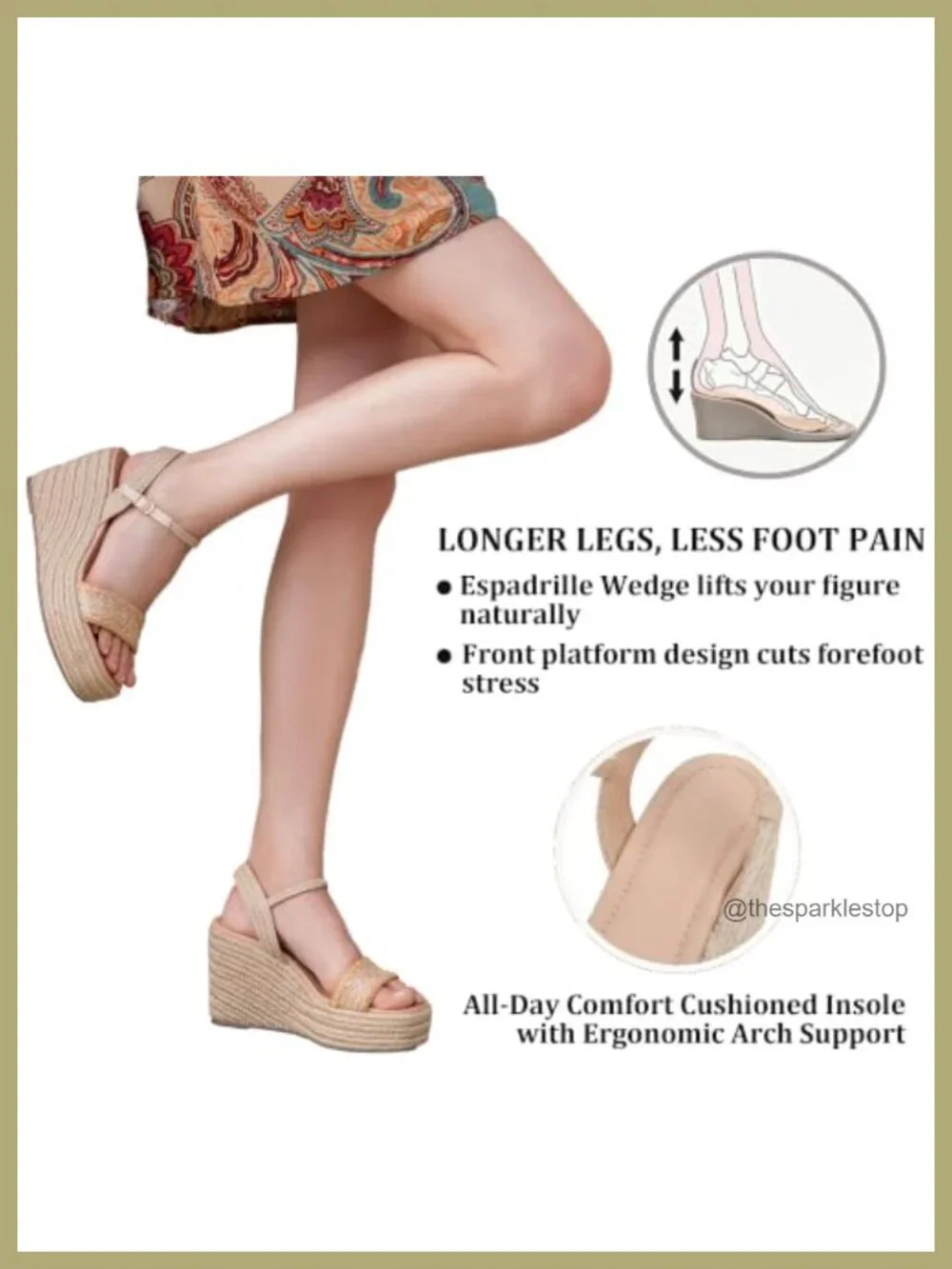 Women's Raffia Strap Espadrille Wedge Sandals Ankle Buckle Platform Summer